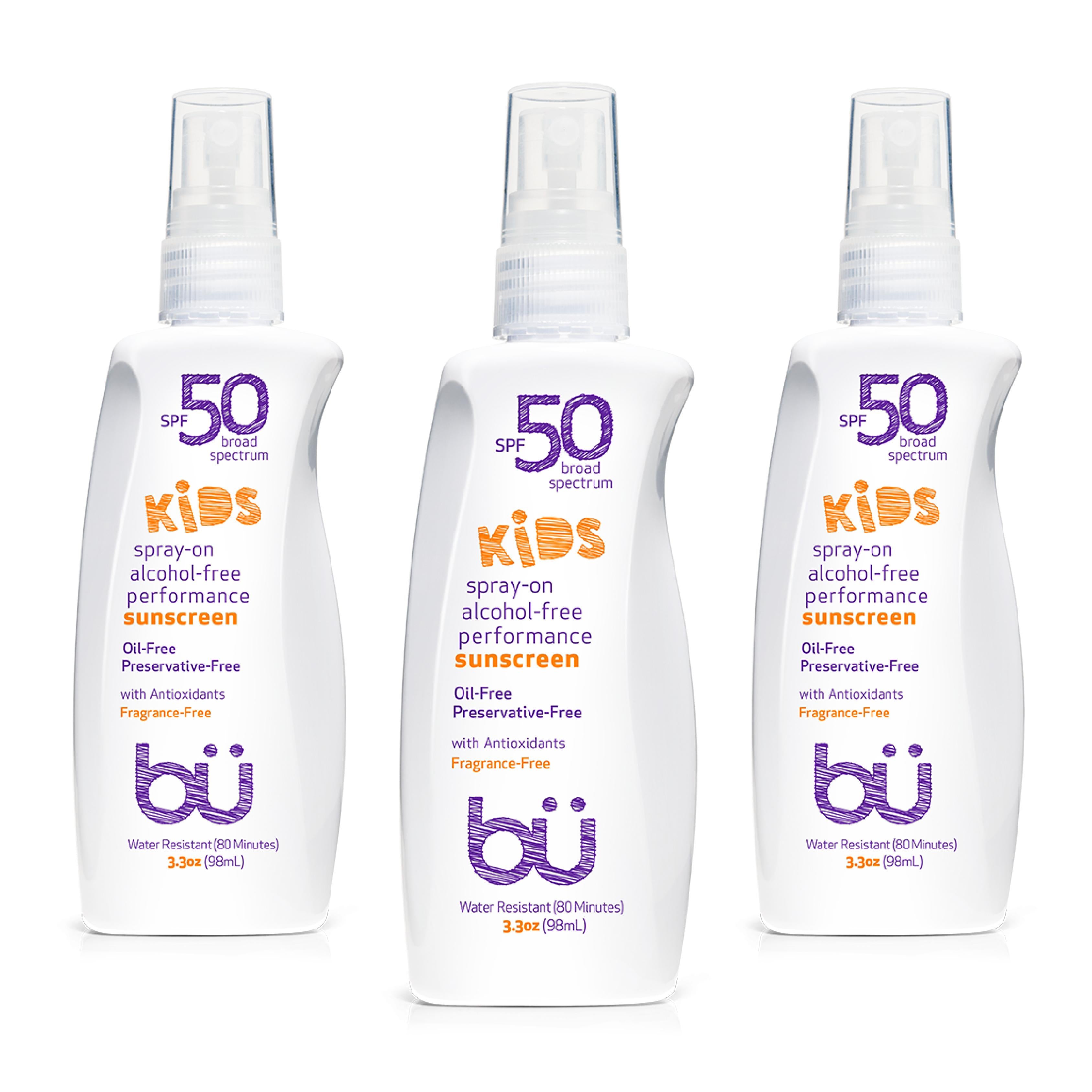 3-Pack (3.3oz) KIDS SPF 50 Alcohol-Free Sunscreen Spray - Fragrance Free