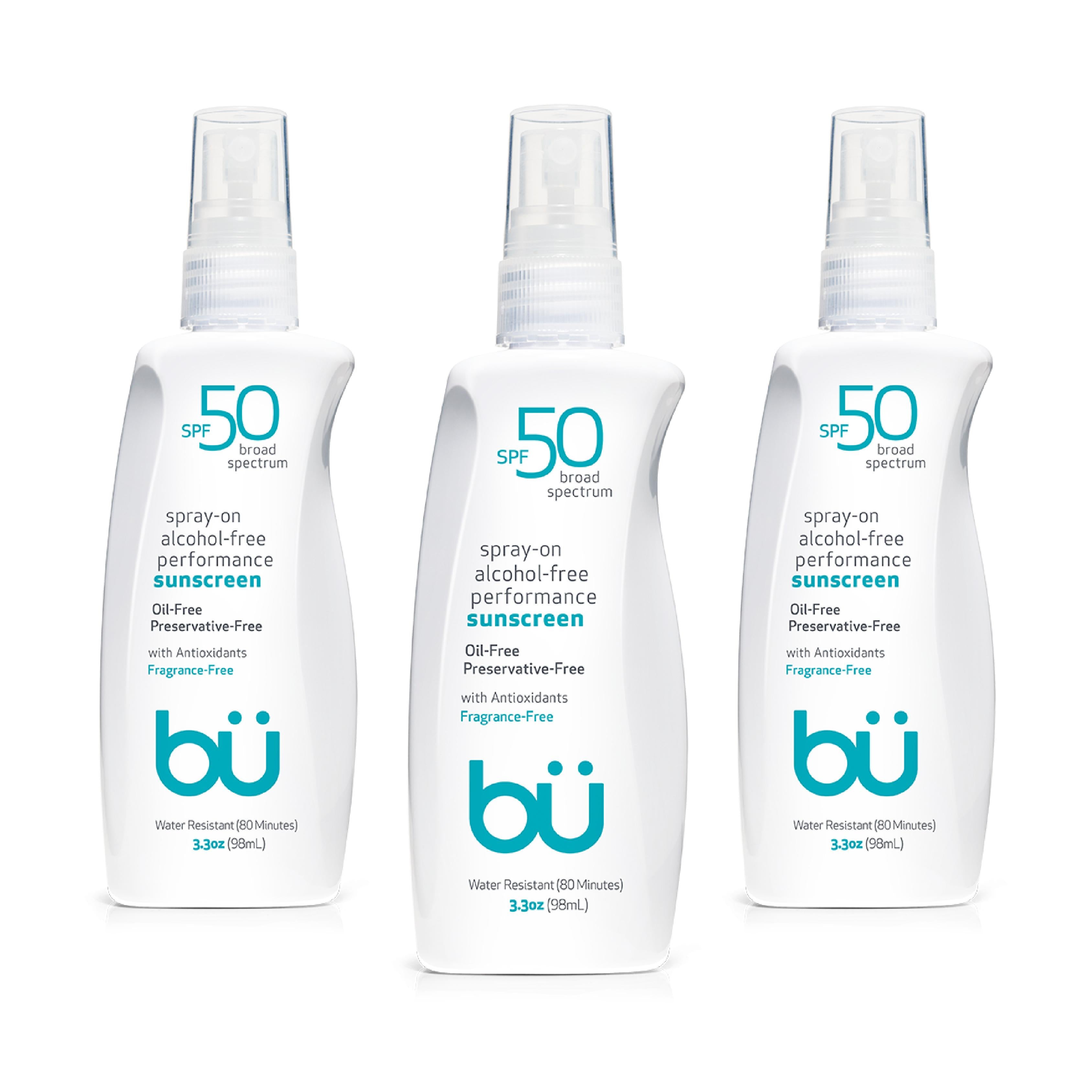 3-Pack (3.3oz) SPF 50 Alcohol-Free Sunscreen Spray - Fragrance Free